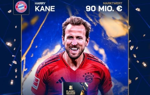 26球10助＋生涯首冠！凯恩当选德转用户评选的德甲赛季最佳球员